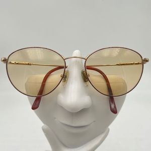 Safilo Elasta Gold Oval Sunglasses Frames